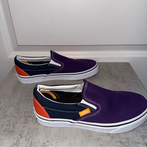 Vans Shoes - Vans Slip-On Canvas Sneaker in Purple/Orange/Black